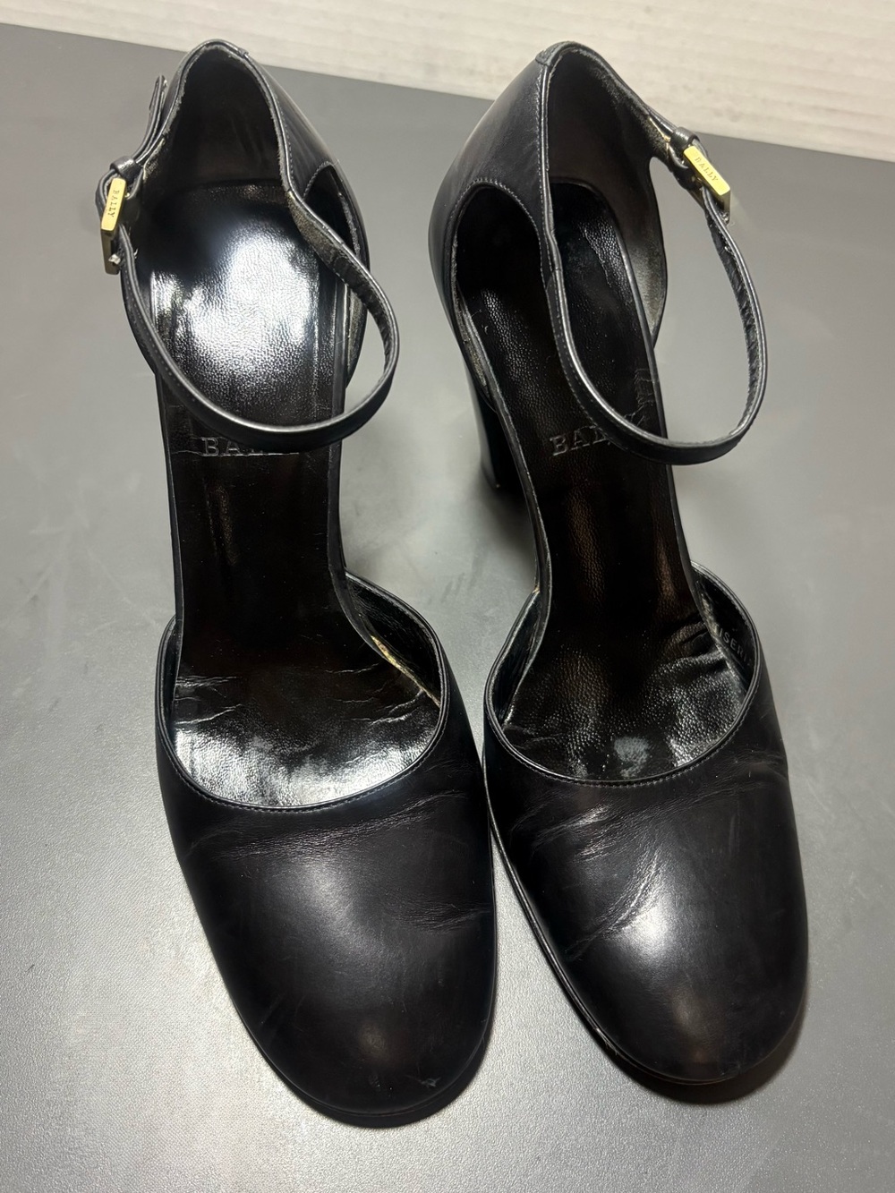 BALLY Black Leather Ankle-Strap Pumps - Picture 4 of 9